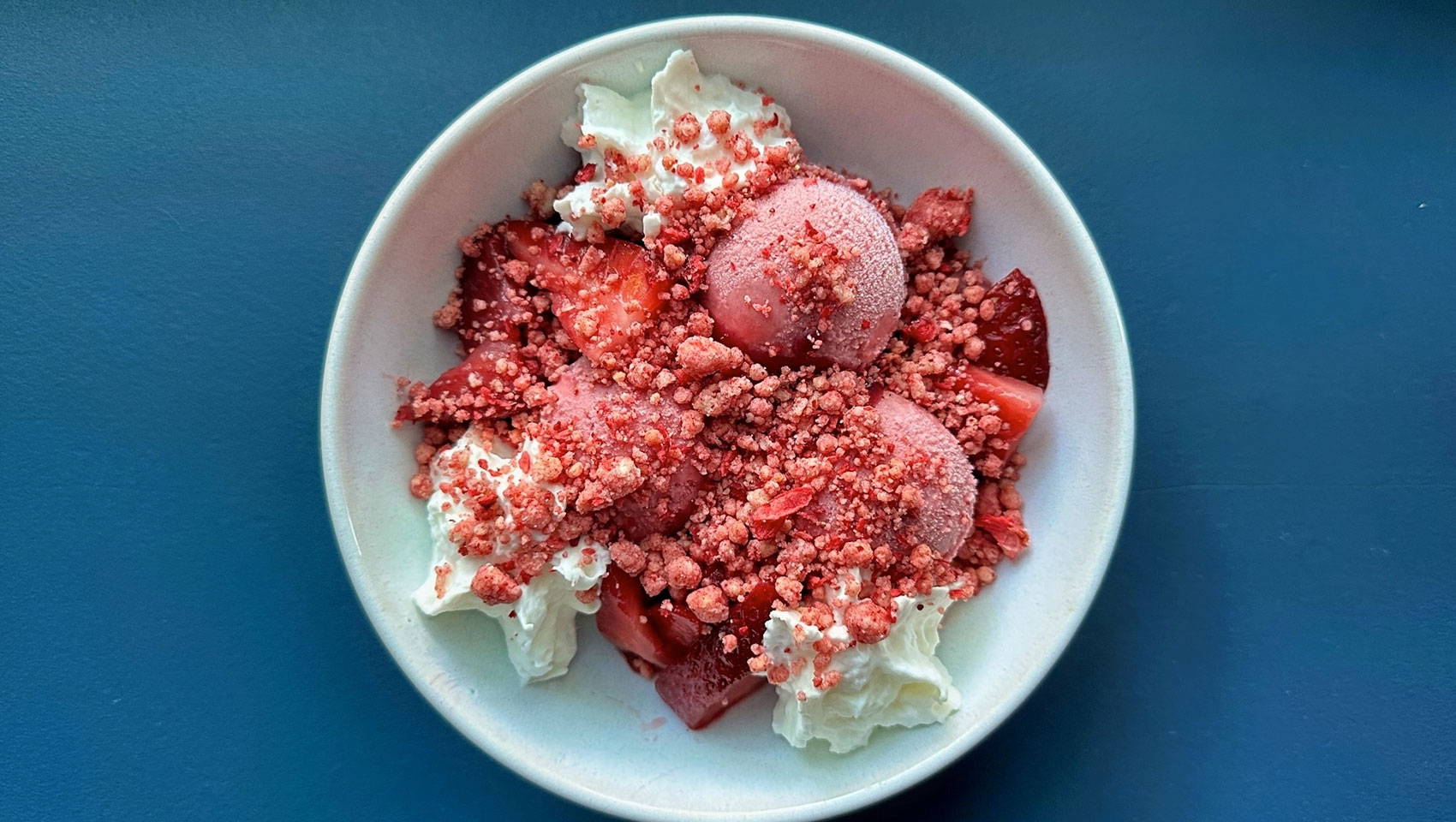 bowl of strawberry ice cream