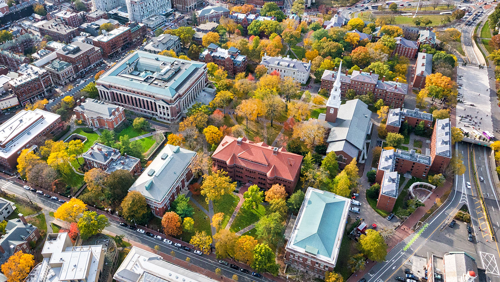 Harvard university aerial shot