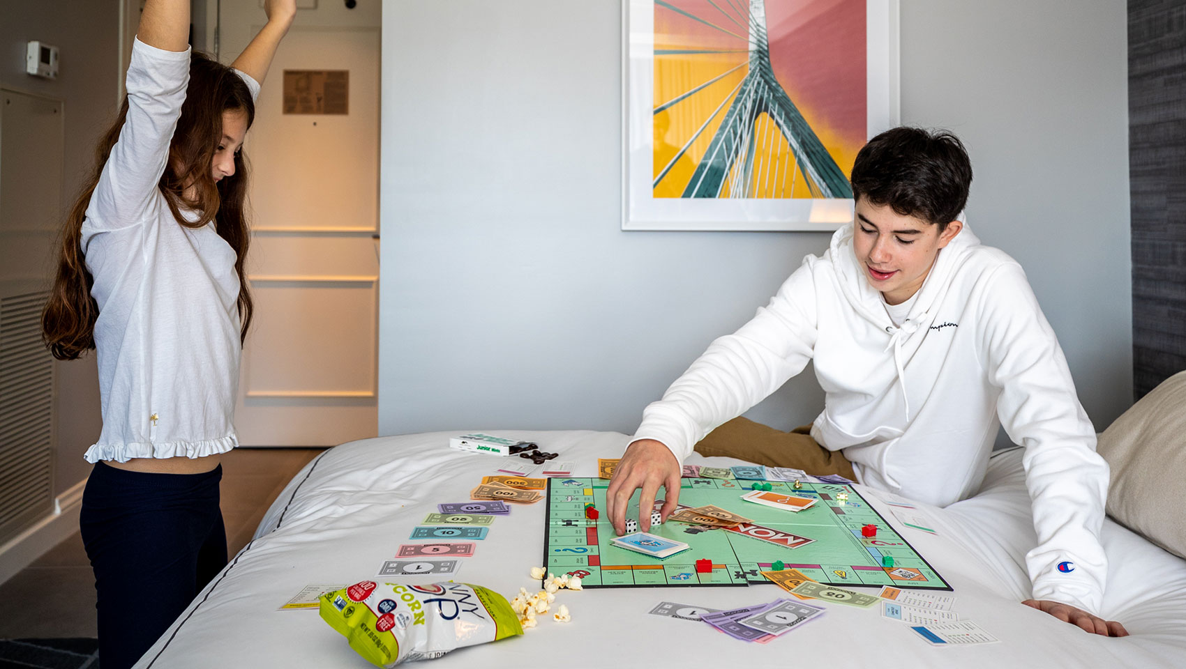 Kids playing Monopoly