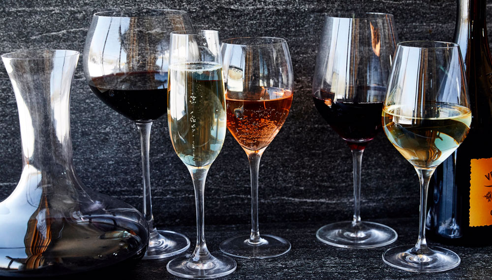 collection of wine glasses