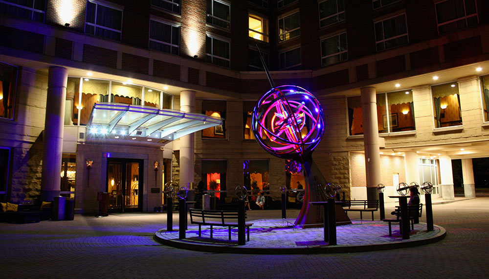 Kimpton marlowe hotel armillary at night