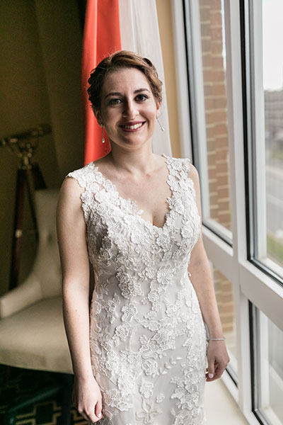 Bride smiling in wedding