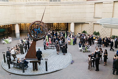 Wedding reception in Kimpton Marlowe Hotel’s courtyard