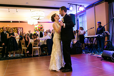 Wedding couple dancing together