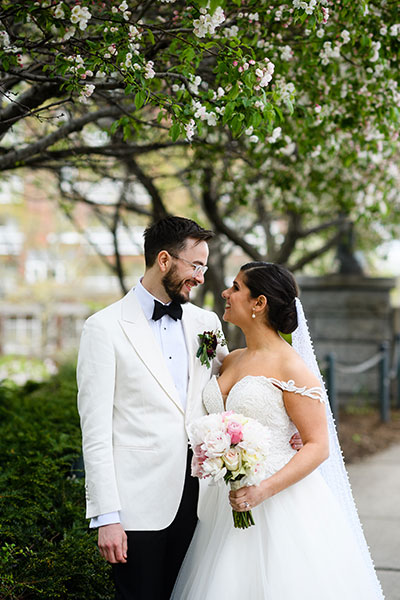 Wedding couple posing