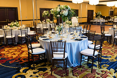 Wedding reception table settings