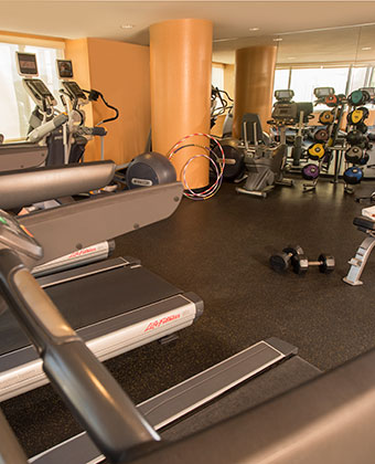 Fitness center with equipment