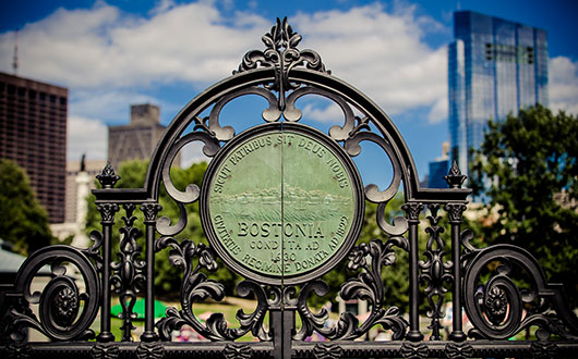 Boston Public Garden gate entrance