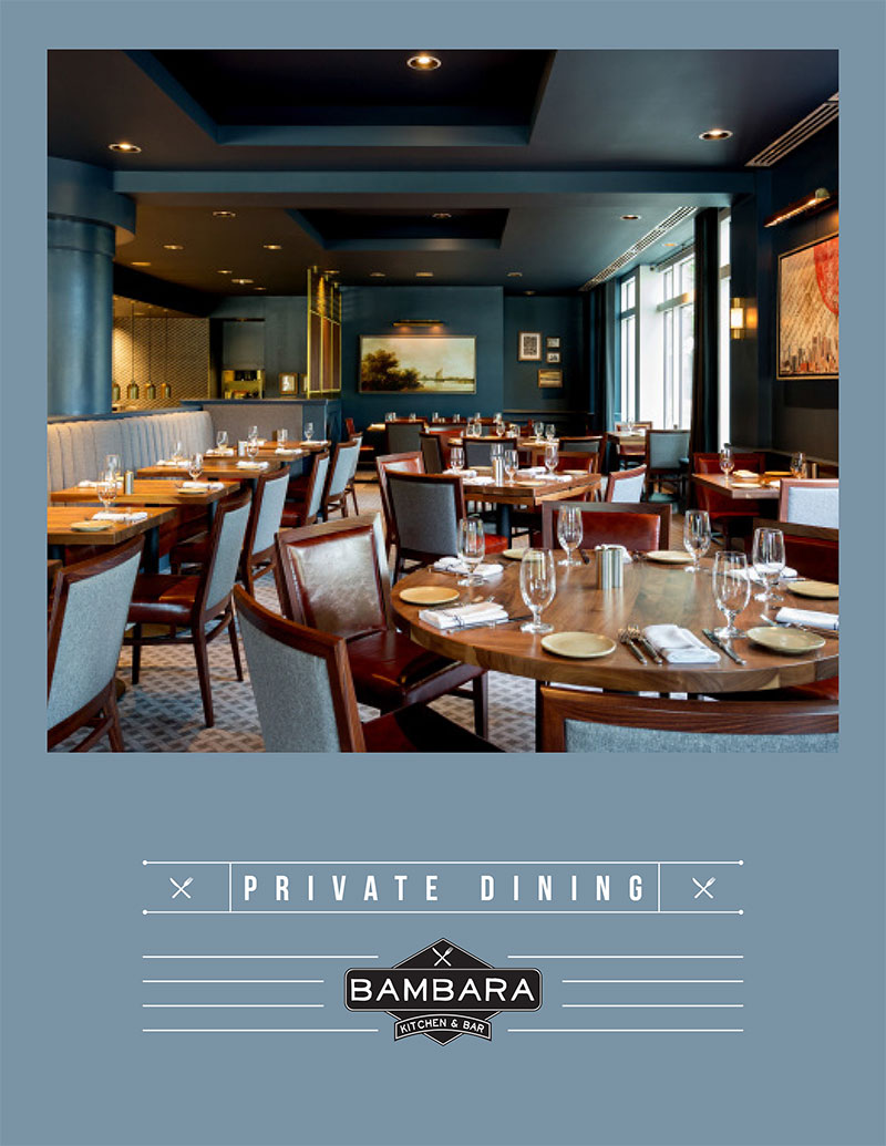 Marlowe private dining information and sample menus